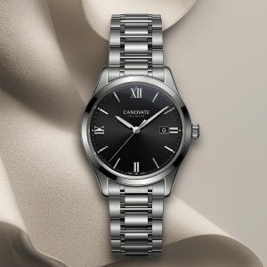 canovate classic link stainless steel watch (silver/black)