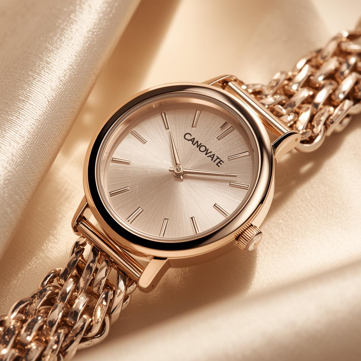 canovate luxe rose gold chain bracelet women's watch